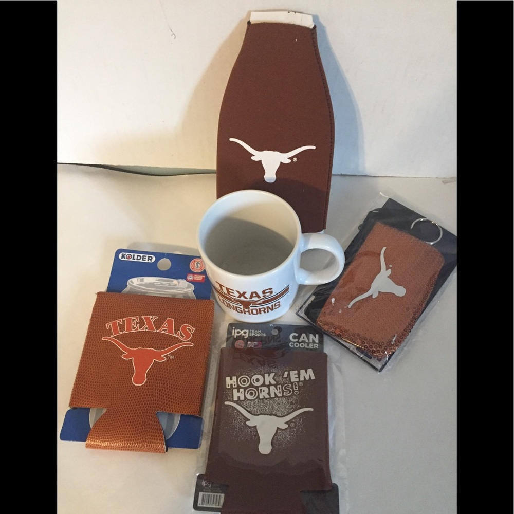 Texas Longhorns Lot Of 5 Cup Koozies Purse NCCA